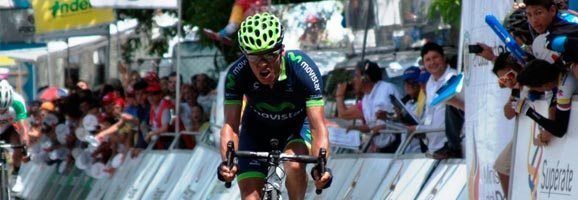 El corredor boyacense, Fredy Montana, en la undécima etapa de la Vuelta a Colombia.