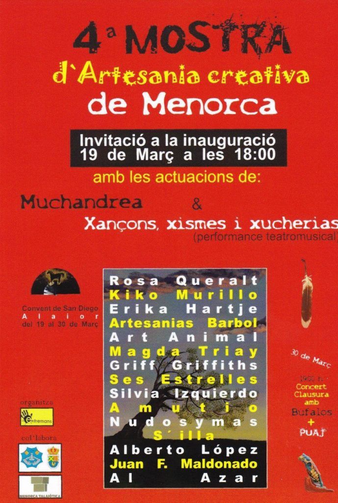 Cartel 4ª Mostra d'Artesania creativa de Menorca