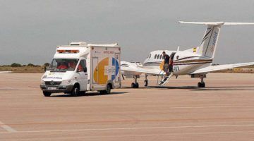 Avión ambulancia en Menorca